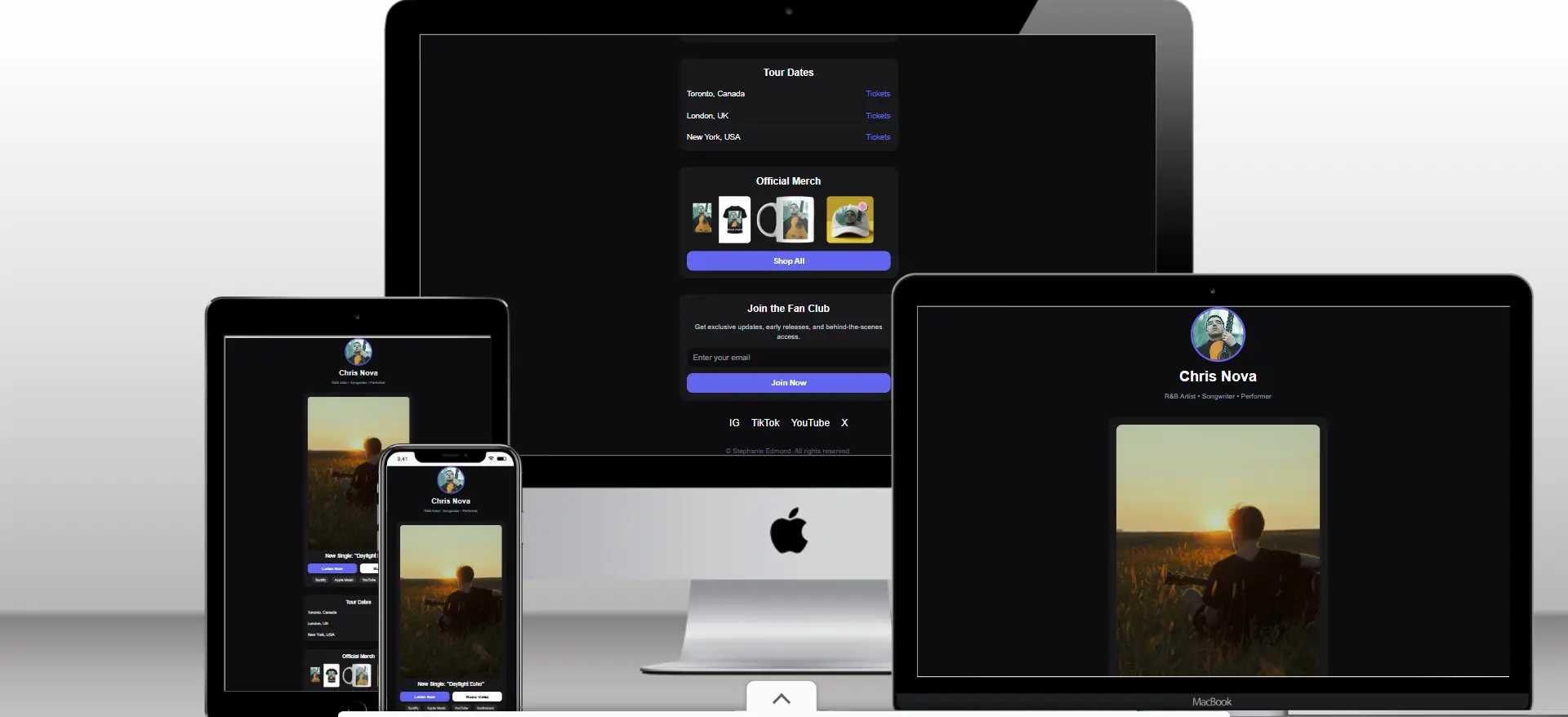 Chris Nova Website Mockup