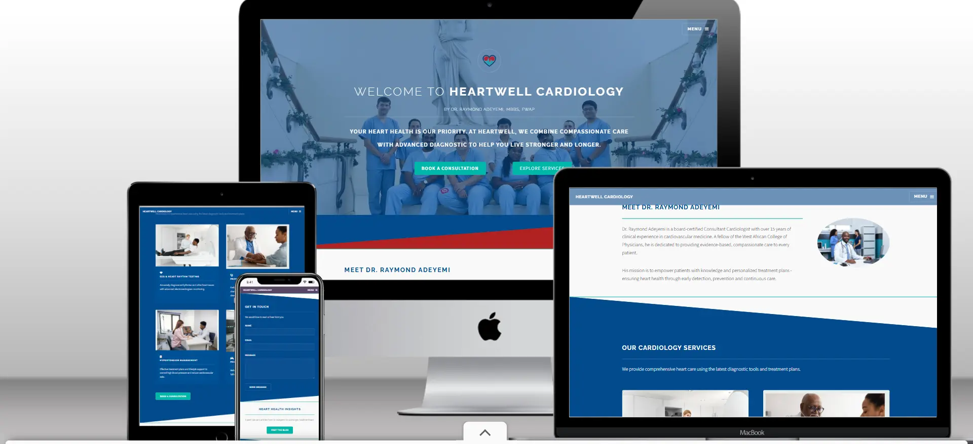 Heartwell Cardiology Website Mockup