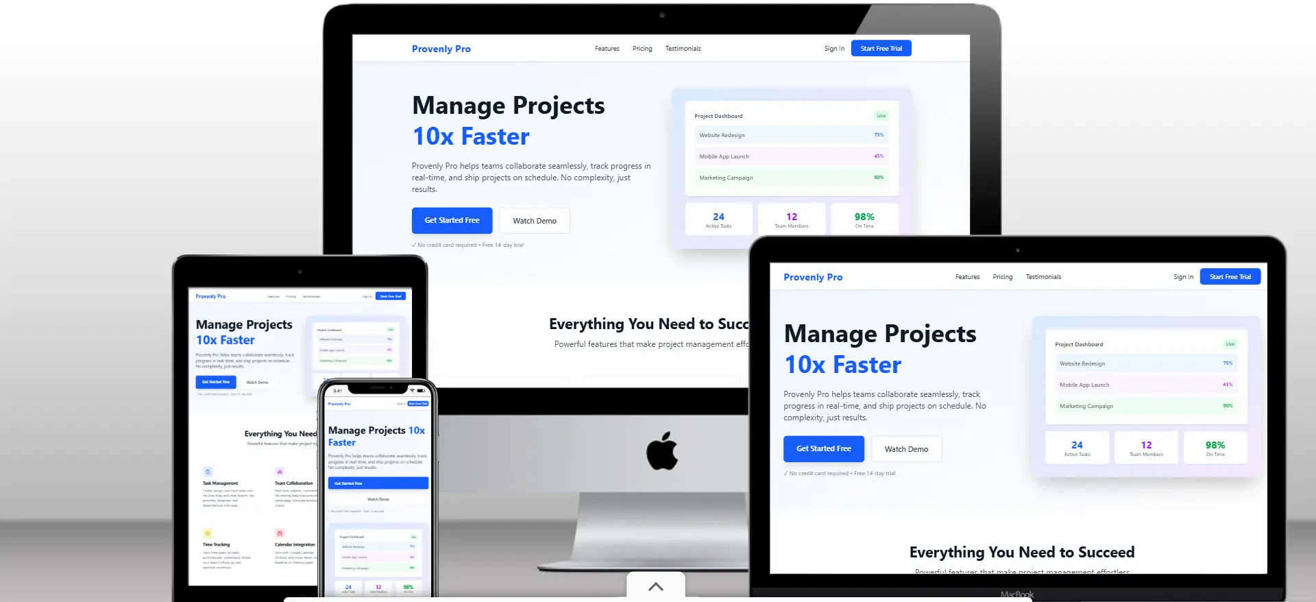 Provenly Pro Project Management Tool Mockup